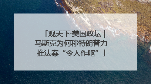 观天下·美国政坛｜马斯克为何称特朗普力推法案“令人作呕”